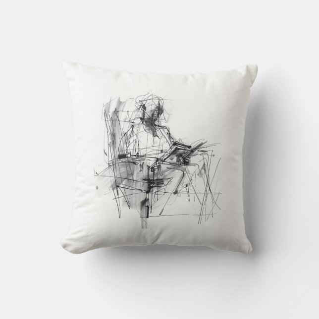 Coussin Lecteur de livre abstrait (Recto)