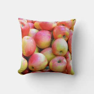 Coussin Lecteur d'impression de pommes rouges et jaunes
