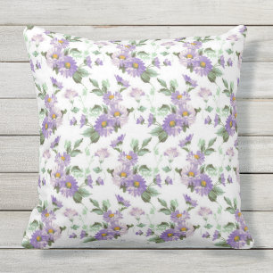 Coussin Lecteur extérieur à fleurs violet victorien