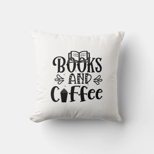 Coussin Lecture De Livres D'Art Et Café (Recto)