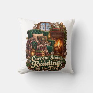 Coussin Lecture du Statut Actuel au Coin du Feu Hiver