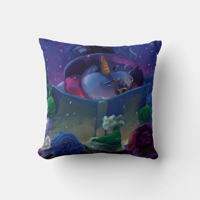 Coussin Lecture en hiver (Recto)