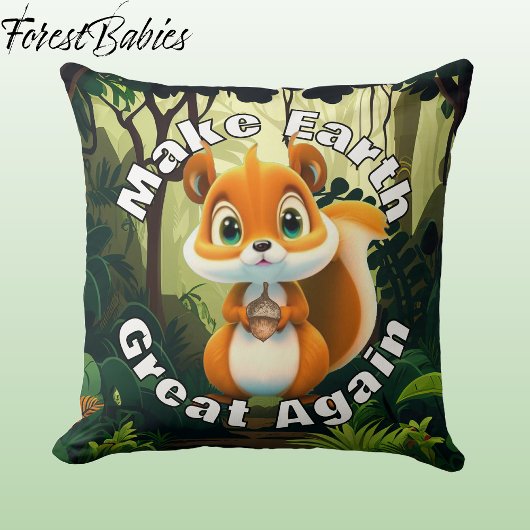 Coussin L'écureuil forestier, maïs, rend la Terre grande