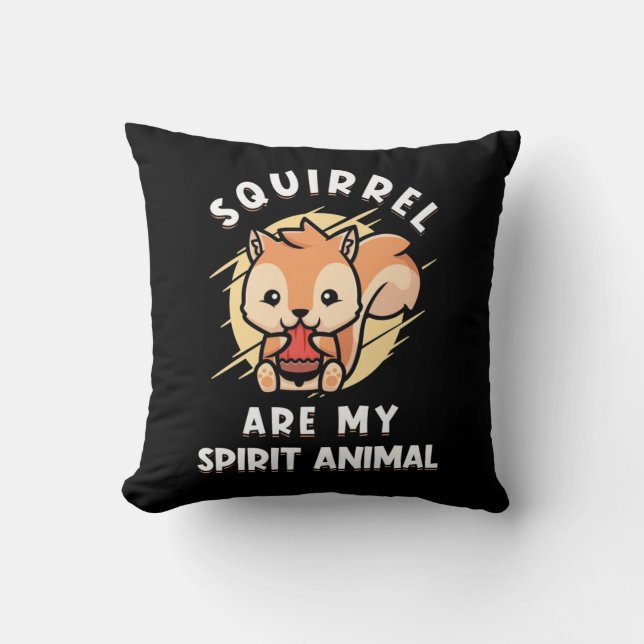 Coussin L'écureuil sont mon esprit animal (Recto)