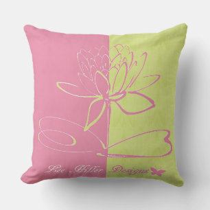 Coussin Lee Hiller Designs Logo Accents Rose Vert