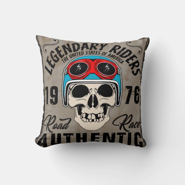 Coussin Legendary Riders Motorcycle (Recto)