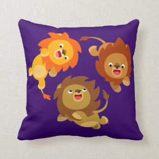 Coussin léger mignon de lions de bande dessinée