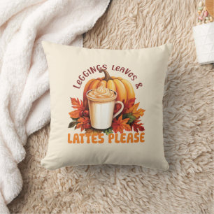 Coussin Leggings, Feuilles et lattes S'il vous plaît - Aut