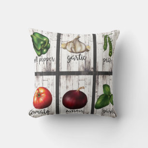 Coussin Légumes & Herbes Cuisine Rustique Moderne Art Culi