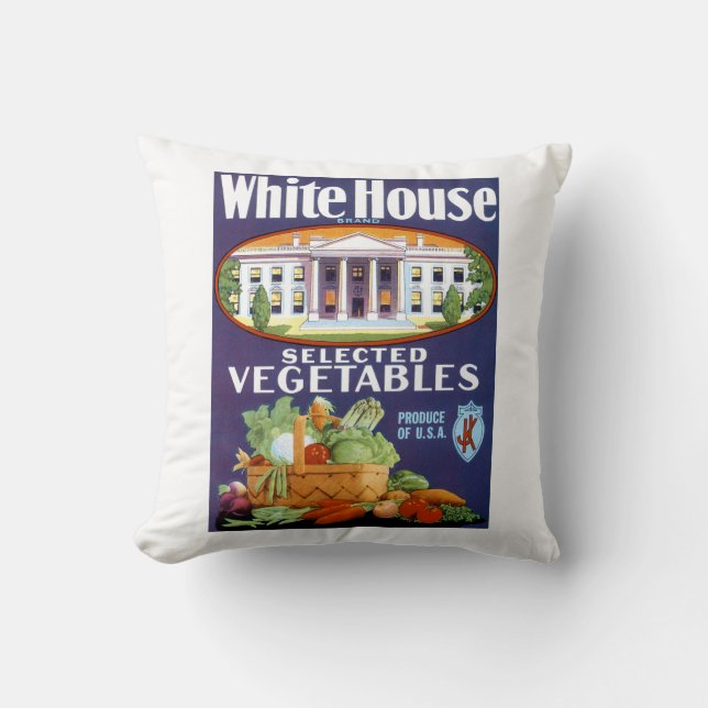 Coussin Légumes sélectionnés par la Maison Blanche (Recto)