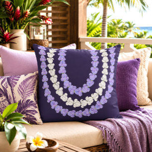 Coussin lei de fleur de couronne imprimée hawaïenne