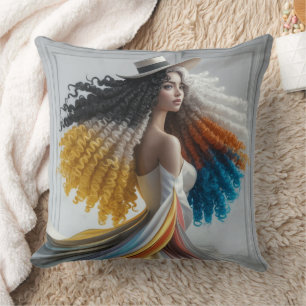 Coussin L'élégance en contraste : Femme frisonne