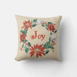 Coussin L'élégante robe rouge de la couronne florale de