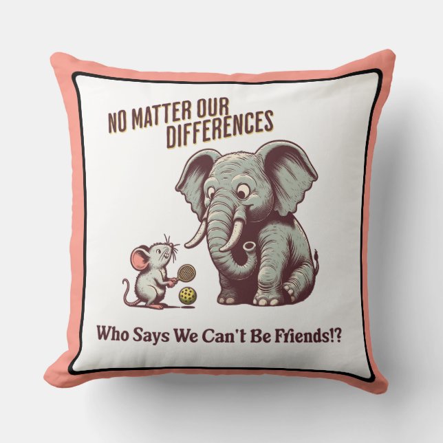 Coussin L'Éléphant et la Souris Amis (Recto)