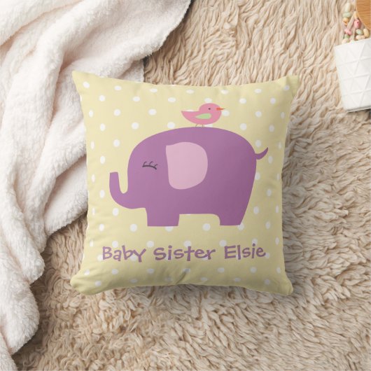 Coussin L'éléphant et l'oiseau mignons de bébé ont (Couverture)
