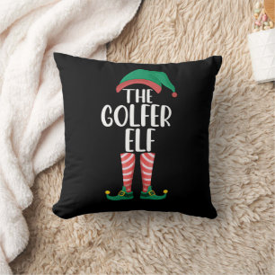 Coussin L'elfe golfeur Golf Famille assortie Noël