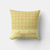 Coussin Lemon leaves white yellow orange Pattern name  (Recto)