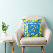 Coussin Lemon Tree Ocean Blue MONOGRAM (Chaise)