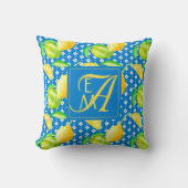 Coussin Lemon Tree Ocean Blue MONOGRAM (Recto)