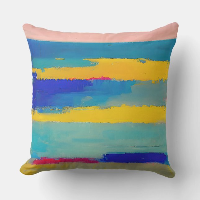 Coussin "Lemonade Lullaby" Art Abstrait (Recto)