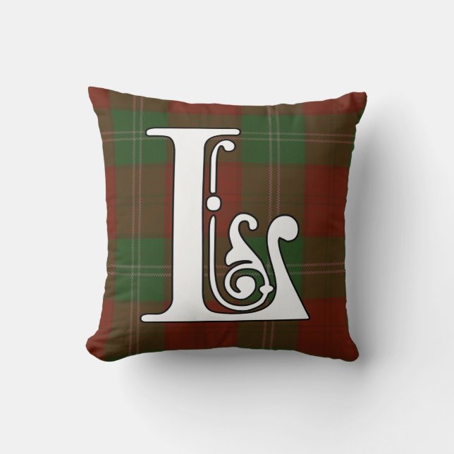 Coussin Lennox Clan Tartan Monogramme (Recto)