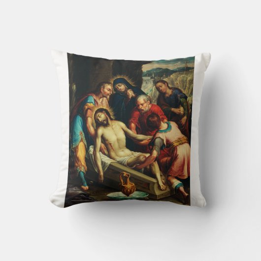Coussin L'ensevelissement du Christ Juan Rodríguez Juarez (Recto)