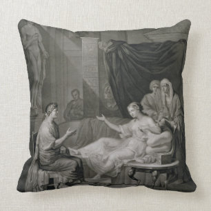 Coussin L'entrevue d'Augustus et de Cléopâtre, gravée