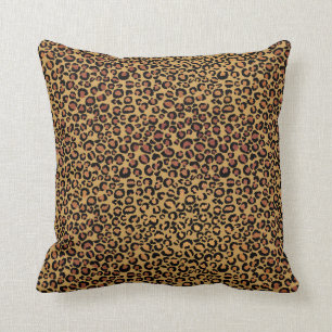 Coussin Leopard Animal Noir Miel Or Bronze Africain