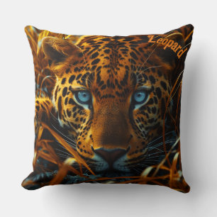 Coussin Léopard aux yeux bleus 
