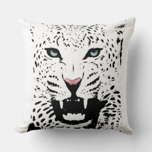 Coussin léopard blanc
