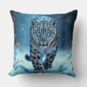 Coussin Léopard des neiges sauvages gelée de marche forêt (Recto)
