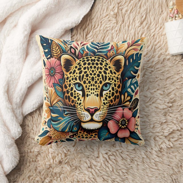 Coussin Leopard Grace : Vibrant Branche Serenity (Couverture)