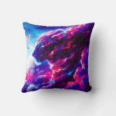 Coussin Léopard néon cosmique futuriste (Verso)