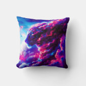 Coussin Léopard néon cosmique futuriste (Recto)