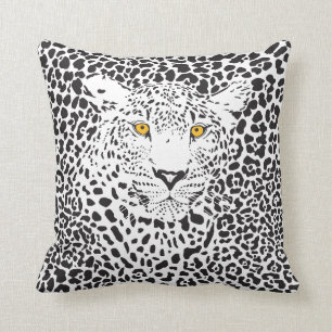 Coussin Léopard noir et blanc dans les points