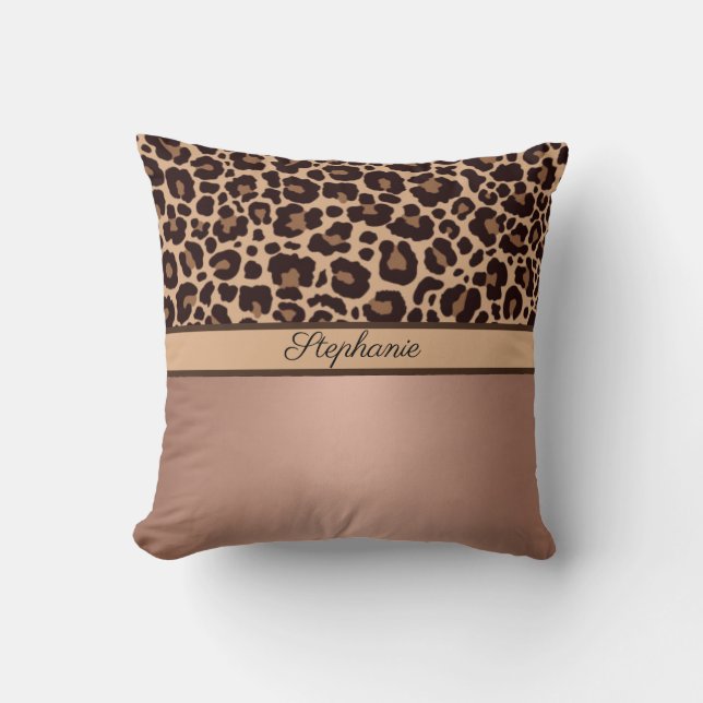 Coussin Leopard Poster de animal Cheetah Rose Gold Trendy (Recto)