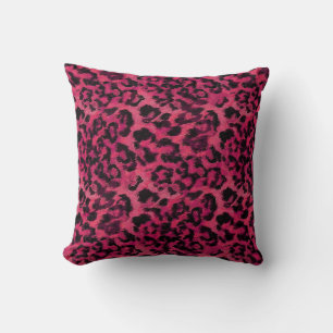 Coussin Léopard rose et noir