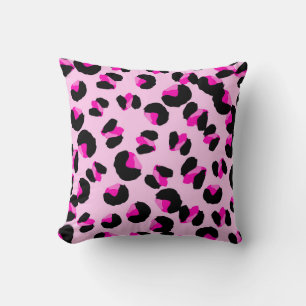 Coussin Léopard rose. Motif de peau animale. Leopard. Pant