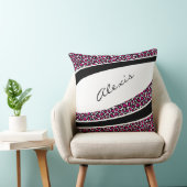 Coussin Léopard rose Nom personnalisé Jeu d'oreiller (Chaise)