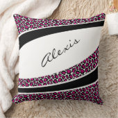 Coussin Léopard rose Nom personnalisé Jeu d'oreiller (Couverture)