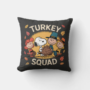 Coussin L'équipe de dinde, amis de dessin animé drôle pour