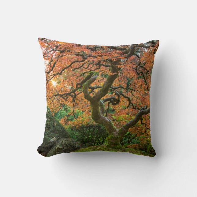 Coussin L'Érable Dans Les Jardins Japonais En Automne (Recto)