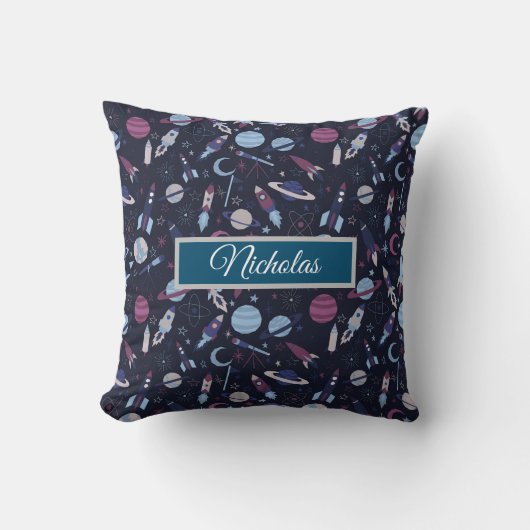 Coussin L'ère atomique rétro de l'ère spatiale (Recto)