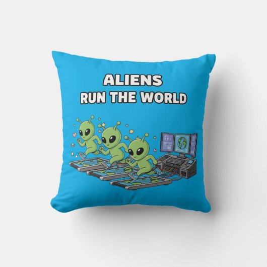Coussin Les Aliens Dirigent le Monde (Recto)