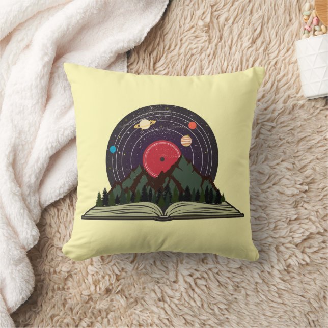 Coussin Les amateurs de livres et de musique disque vinyle (Couverture)