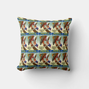 Coussin Les Américains tous ~ Luttons pour la victoire