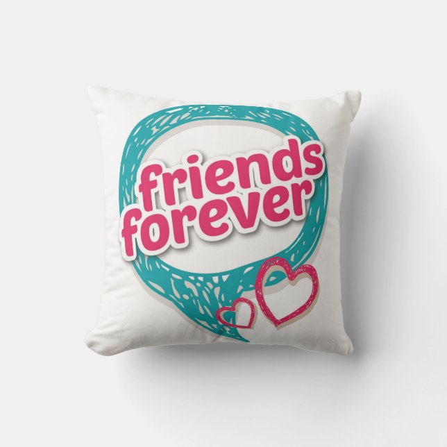 Coussin Les amis aiment pour toujours les coeurs <3 (Recto)