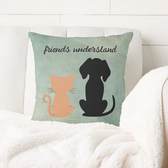 Coussin Les amis comprennent les besoins des chats de chie (Créateur téléchargé)