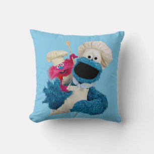 Coussin Les amis du camion de cuisine de Cookie Monster