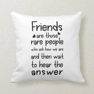 Coussin Les amis sont des gens rares Citation d'amitié Noi